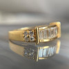 Round and Baguette Cut Art-deco Simple Knot Wedding Band