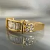 Round and Baguette Cut Art-deco Simple Knot Wedding Band