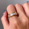 Round and Baguette Cut Art-deco Simple Knot Wedding Band