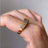 Round and Baguette Cut Art-deco Simple Knot Wedding Band