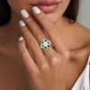 2ct Cushion Cut Emerald Halo Vintage Cocktail Ring