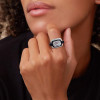 5.3ct Emerald Cut White Sapphire Enamel Cocktail Ring