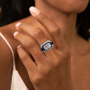 5.3ct Emerald Cut White Sapphire Enamel Cocktail Ring
