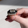 5.3ct Emerald Cut White Sapphire Enamel Cocktail Ring