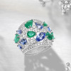 5ctw Blue Sapphire and Emerald Vintage Cocktail Ring