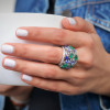5ctw Blue Sapphire and Emerald Vintage Cocktail Ring