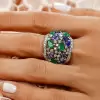 5ctw Blue Sapphire and Emerald Vintage Cocktail Ring