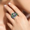 5ctw Blue Sapphire and Emerald Vintage Cocktail Ring