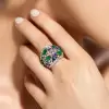 5ctw Blue Sapphire and Emerald Vintage Cocktail Ring