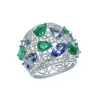 5ctw Blue Sapphire and Emerald Vintage Cocktail Ring