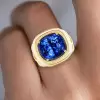 7.5ct Cushion Cut Blue Sapphire Modern Cocktail Ring
