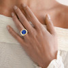 7.5ct Cushion Cut Blue Sapphire Modern Cocktail Ring