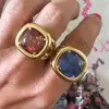 7.5ct Cushion Cut Blue Sapphire Modern Cocktail Ring