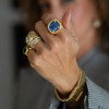 7.5ct Cushion Cut Blue Sapphire Modern Cocktail Ring