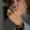 7.5ct Cushion Cut Blue Sapphire Modern Cocktail Ring