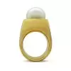 13MM Pearl Modern Sculptural Gold Tone Cocktail Ring