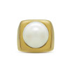 13MM Pearl Modern Sculptural Gold Tone Cocktail Ring