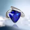 5ct Trillion Cut Tanzanite Blue Asymmetric Modern Promise Ring