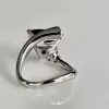 5ct Trillion Cut Tanzanite Blue Asymmetric Modern Promise Ring