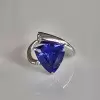 5ct Trillion Cut Tanzanite Blue Asymmetric Modern Promise Ring