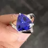 5ct Trillion Cut Tanzanite Blue Asymmetric Modern Promise Ring
