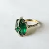 12ct Oval Cut Emerald Two Tone Vintage Cocktail Ring