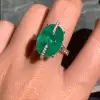 12ct Oval Cut Emerald Two Tone Vintage Cocktail Ring