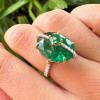 12ct Oval Cut Emerald Two Tone Vintage Cocktail Ring