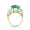 5.8ct Oval-Shaped Cabochon Cut Emerald Cocktail Ring