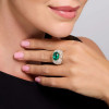 5.8ct Oval-Shaped Cabochon Cut Emerald Cocktail Ring