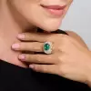 5.8ct Oval-Shaped Cabochon Cut Emerald Cocktail Ring