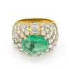 5.8ct Oval-Shaped Cabochon Cut Emerald Cocktail Ring