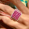 8ctw Ruby and White Sapphire Bold Unisex Cocktail Ring