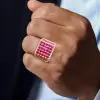 8ctw Ruby and White Sapphire Bold Unisex Cocktail Ring