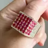 8ctw Ruby and White Sapphire Bold Unisex Cocktail Ring