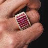 8ctw Ruby and White Sapphire Bold Unisex Cocktail Ring