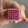 8ctw Ruby and White Sapphire Bold Unisex Cocktail Ring