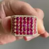8ctw Ruby and White Sapphire Bold Unisex Cocktail Ring