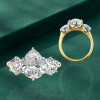 7ctw Pear Cut Two Tone Vintage Three Stone Engagement Ring