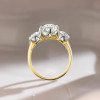 7ctw Pear Cut Two Tone Vintage Three Stone Engagement Ring