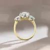 7ctw Pear Cut Two Tone Vintage Three Stone Engagement Ring