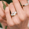 7ctw Pear Cut Two Tone Vintage Three Stone Engagement Ring