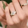 7ctw Pear Cut Two Tone Vintage Three Stone Engagement Ring