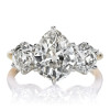 7ctw Pear Cut Two Tone Vintage Three Stone Engagement Ring