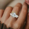 7ctw Pear Cut Two Tone Vintage Three Stone Engagement Ring