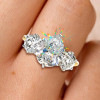 7ctw Pear Cut Two Tone Vintage Three Stone Engagement Ring