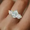 7ctw Pear Cut Two Tone Vintage Three Stone Engagement Ring