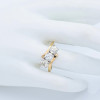 3.5ctw Round Cut Two Tone Bypass Engagement Ring