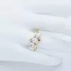 3.5ctw Round Cut Two Tone Bypass Engagement Ring