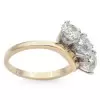 3.5ctw Round Cut Two Tone Bypass Engagement Ring